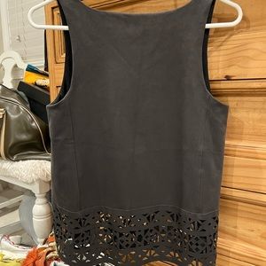 Gray Faux Suede Sleeveless Top size 6P